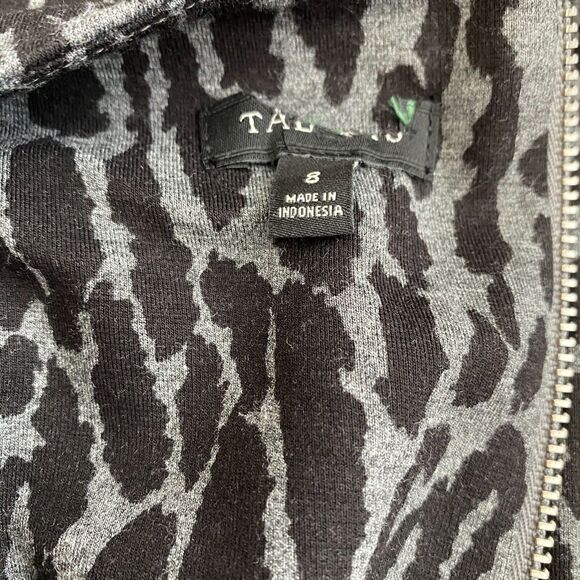 Talbots Cheetah Sheath Mini Dress Women's Size 8 Gray Black Sleeveless Career - Picture 3 of 4